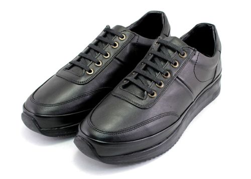 Pantofi casual barbati din piele naturala cu sireturi in negru model Aldo