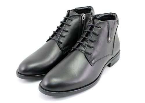 Ghete elegante barbati din piele in neagra - model Montana