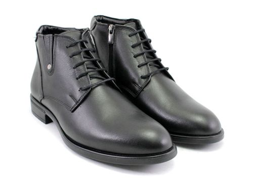 Ghete elegante barbati din piele in neagra - model Montana