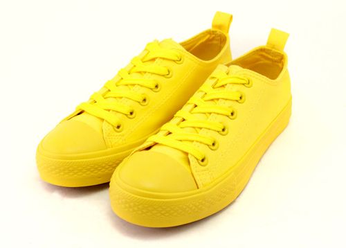 Adidași de damă de culoare uni în galben 192 JT
