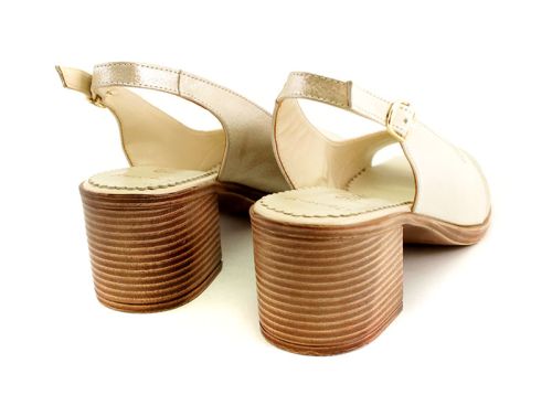 Дамски сандали с отворена пета от естествена кожа - Модел Памела.
