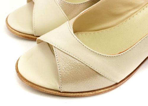 Дамски сандали с отворена пета от естествена кожа - Модел Памела.