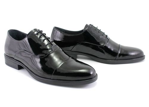 Pantofi elegante barbati in negru, model Cruz.