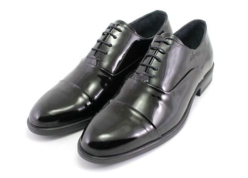 Pantofi elegante barbati in negru, model Cruz.