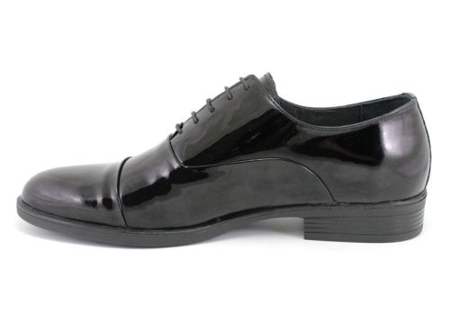 Pantofi elegante barbati in negru, model Cruz.