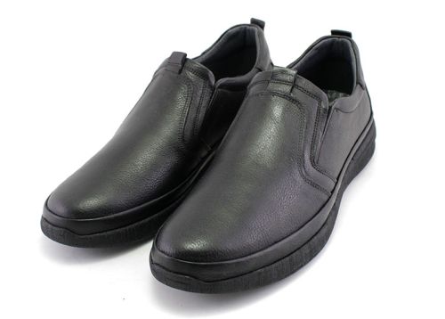 Pantofi casual barbati fără șireturi în negru - Model Bernardo.