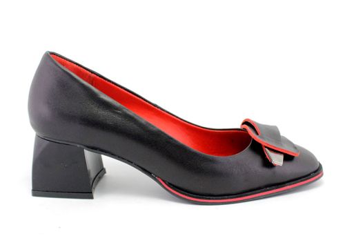 Pantofi eleganti pentru femei in negru si rosu - model Dana.