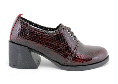 Дамски  обувки в бордо -  Модел Жаклин.