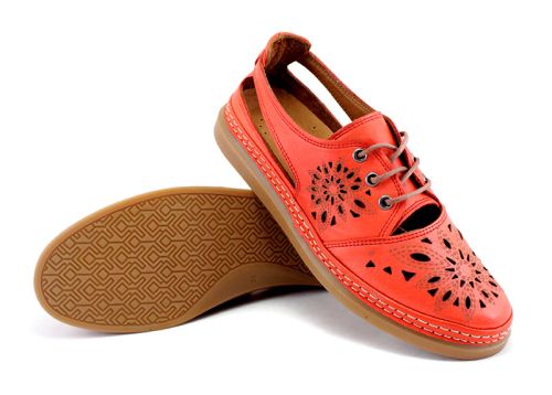 Pantofi de vară pentru dama în roșu - Model Seoul.