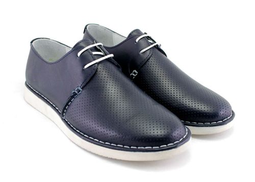 Pantofi de vară pentru bărbați în culoare albastru închis