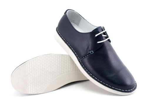 Pantofi de vară pentru bărbați în culoare albastru închis