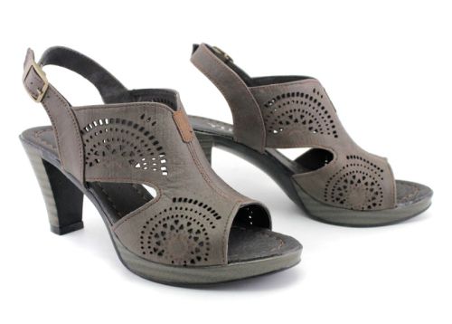 Дамски сандали от естествена кожа във визонен цвят - Модел Аризона.