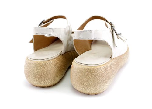 Дамски сандали в бежово с камуфлажна шарка - Модел Дакота