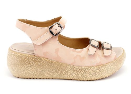 Дамски сандали в розово с камуфлажна шарка - Модел Дакота