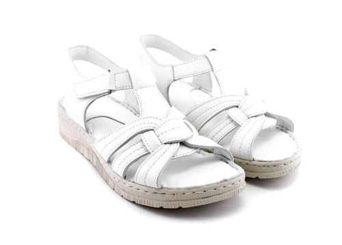 Sandale cu tocuri de damă în alb - Model Rosalia