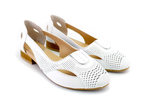 Pantofi de vară pentru femei, de culoare albă - Model Siena