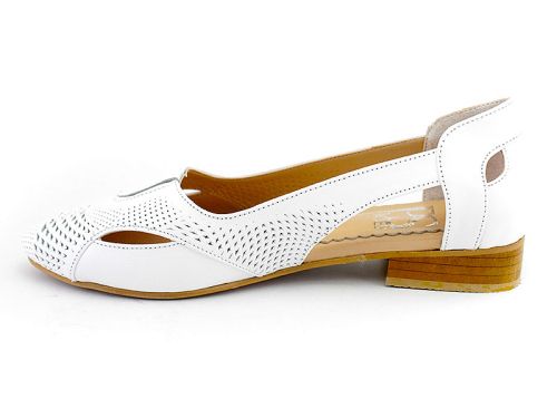Pantofi de vară pentru femei, de culoare albă - Model Siena