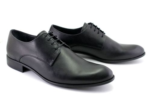 Pantofi barbati eleganti din piele în negru, model Axel.