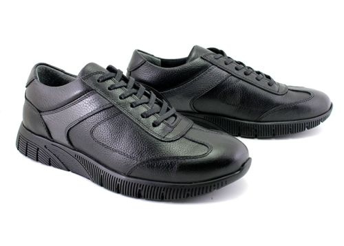 Pantofi barbati din piele în negru - Model Yannis.