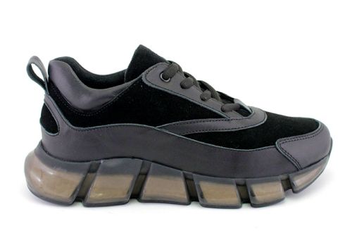 Pantofi sport de damă din piele naturală, moale și piele de căprioară naturală.