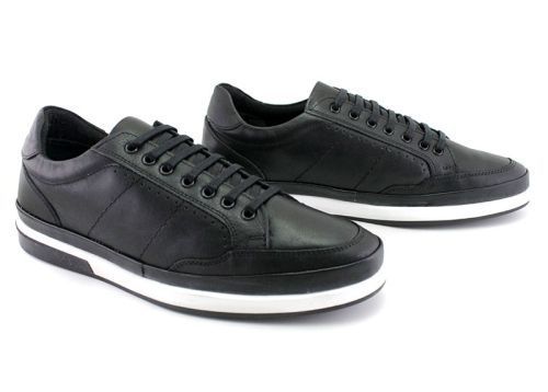 Мъжки спортни обувки с връзки в черно - Модел Франц.