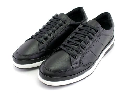 Мъжки спортни обувки с връзки в черно - Модел Франц
