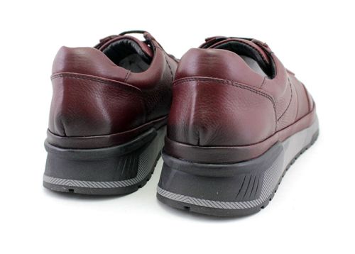 Мъжки ежедневни обувки с връзки в бордо - Модел Габриел