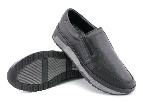 Мъжки ежедневни обувки без връзки в черно - Модел Тано