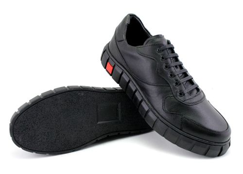 Pantofi casual bărbați cu șireturi în negru - model Dorian