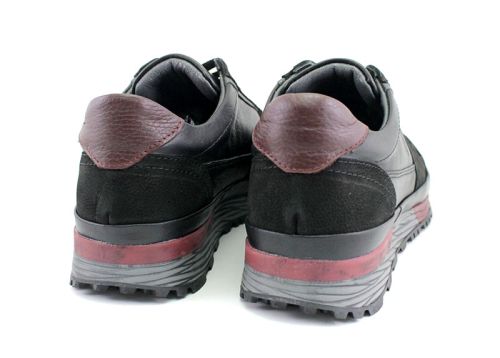Pantofi casual pentru bărbați cu șireturi în negru - model Dimas