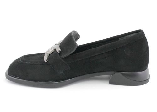 Дамски обувки от естествен набук в черно - Модел Сузи
