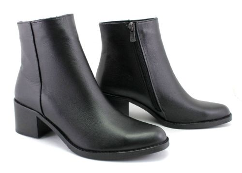 Botine elegante de damă cu fermoar lateral în negru - Model Damiana