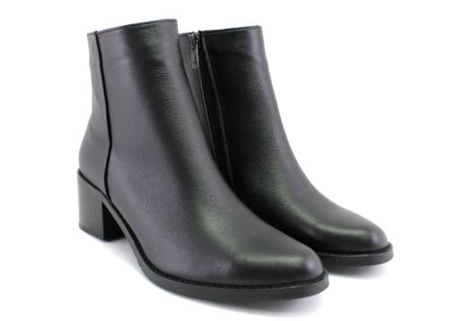 Botine elegante de damă cu fermoar lateral în negru - Model Damiana