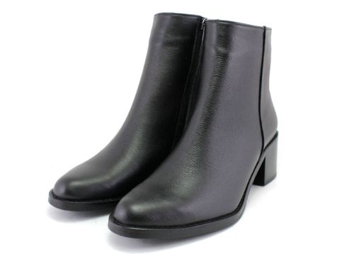 Botine elegante de damă cu fermoar lateral în negru - Model Damiana