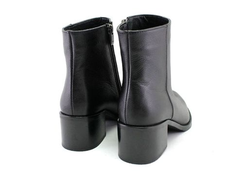 Botine elegante de damă cu fermoar lateral în negru - Model Damiana