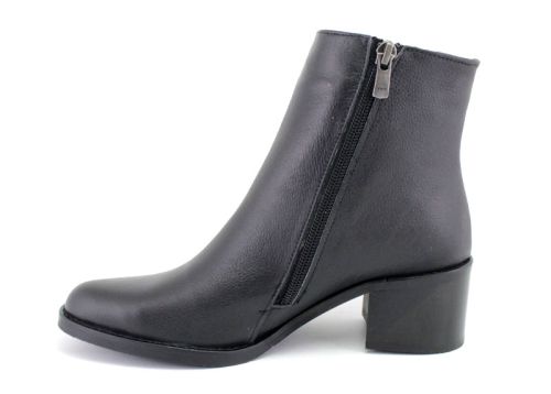 Botine elegante de damă cu fermoar lateral în negru - Model Damiana