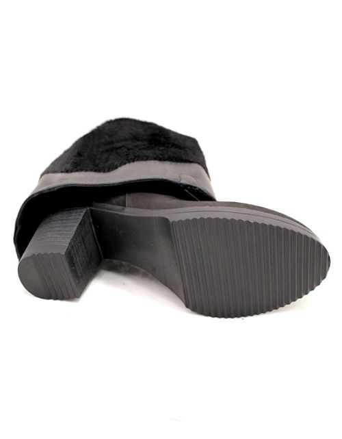 Cizme de dama din nubuc negru - model Kaliopa