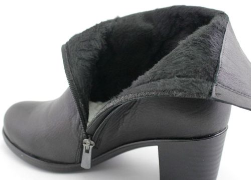 Botine de dama din piele naturala neagra - model Pagane-M