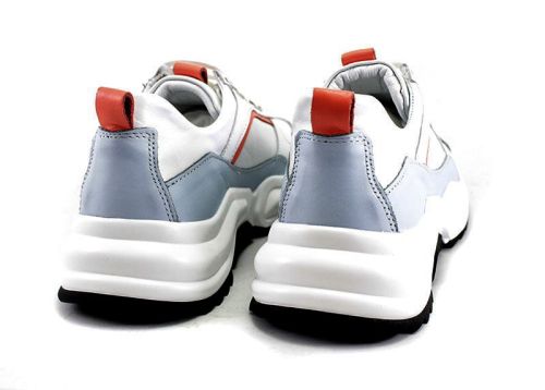 Pantofi sport dama in alb si albastru deschis - Model Sky