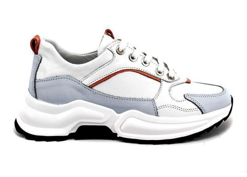 Pantofi sport dama in alb si albastru deschis - Model Sky