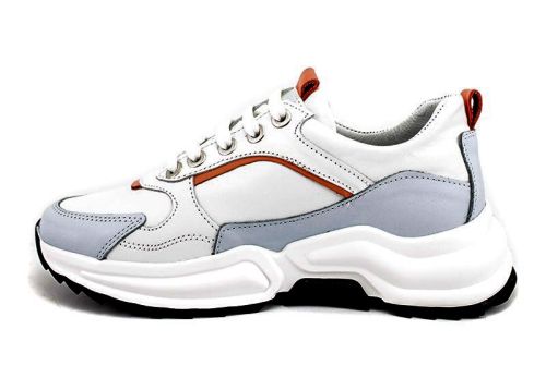 Pantofi sport dama in alb si albastru deschis - Model Sky