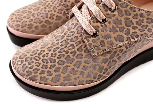 Pantofi casual dama din piele naturala in roz pantera, model Calypso. Marimi 36-42