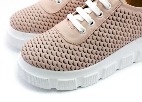 Дамски летни обувки от естествена кожа в розово - Модел Деница