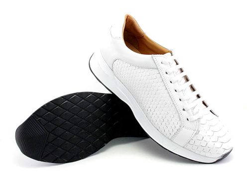 Мъжки ежедневни обувки с връзки в бяло - Модел Нико