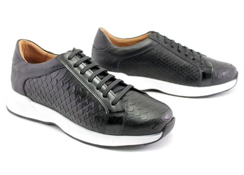 Мъжки ежедневни обувки с връзки в черно - Модел Нико.
