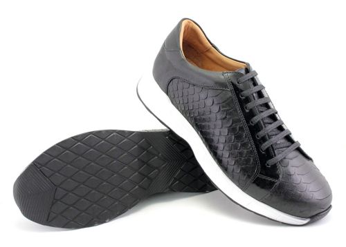 Мъжки ежедневни обувки с връзки в черно - Модел Нико