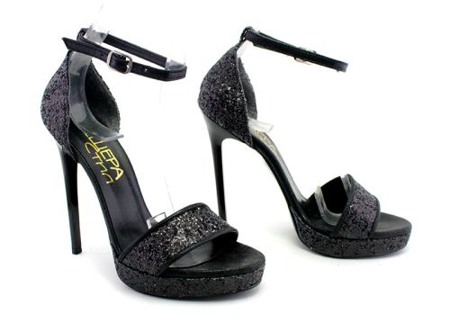 Дамски, официални сандали в черно - Модел Барби.