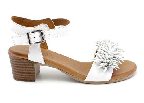 Дамски сандали в бяла кожа - Модел Кейла