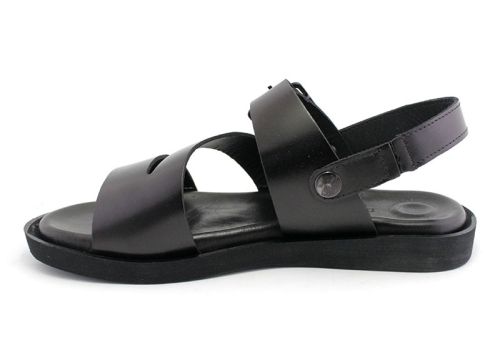 Мъжки сандали от естествена кожа в черно, модел Стефано