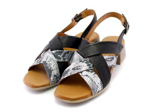 Дамски сандали от естествена кожа в  черно - Модел Дилайла